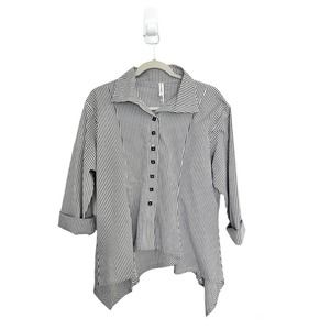 Xiao Button Up Collar Long Sleeve Top